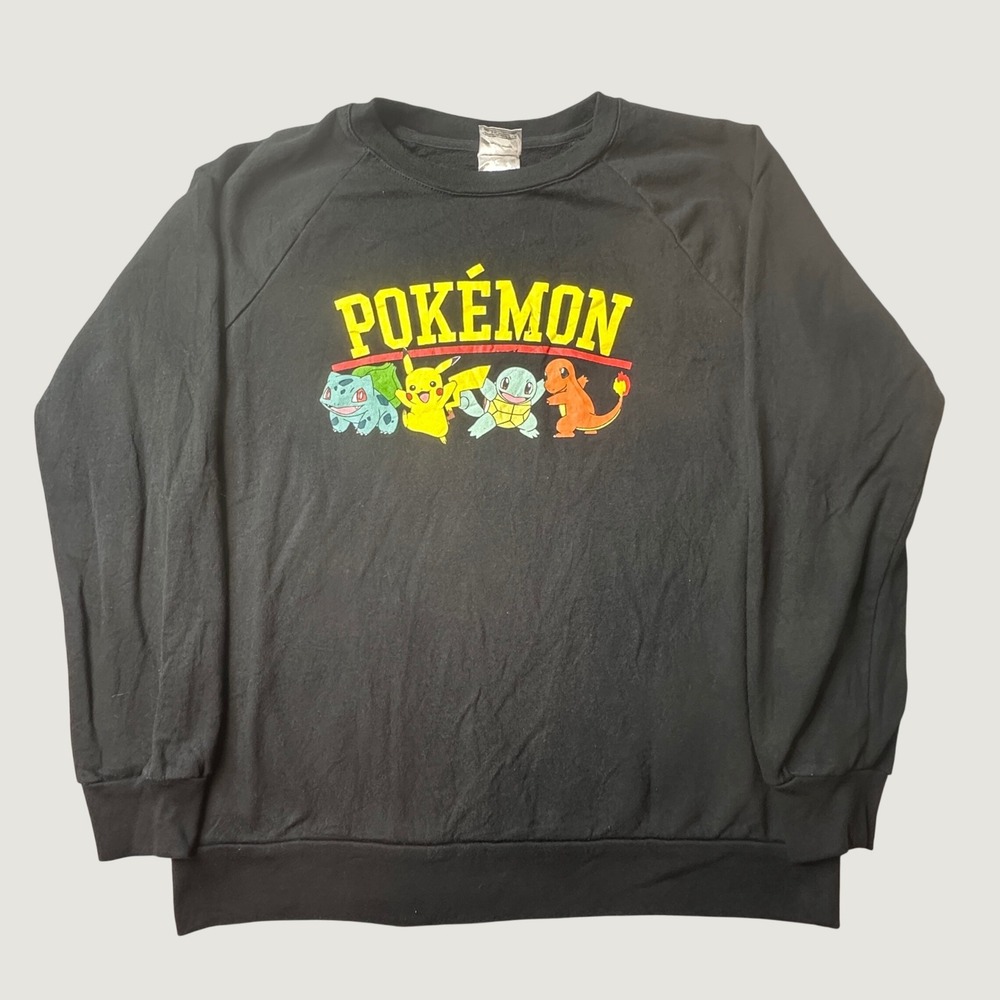 Pokemon Sweatshirt Kids S Black Pikachu Bulbasaur Squirtle Charmander Freeze
